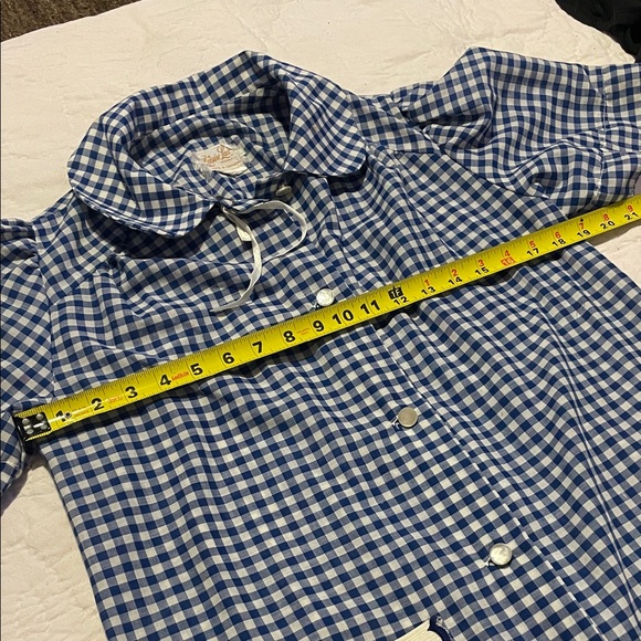 beautiful Blue Gingham Dress with Floral Pocket - Picture 9 of 12